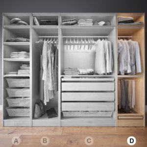 Clothes in the closet 3d