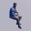 Seated man 3d model