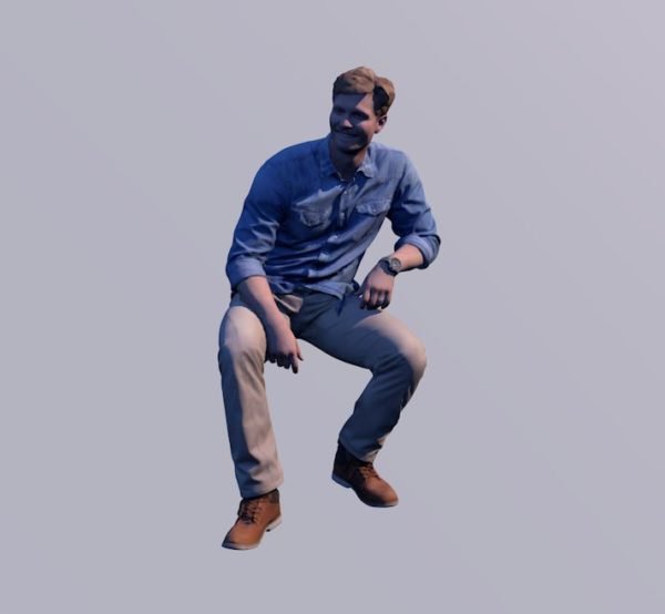 Seated Man 3d model download